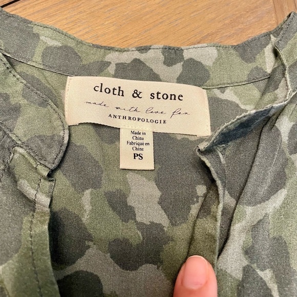 Anthropologie Cloth & Stone Nina Camo Mini Shirtdress - Picture 5 of 12